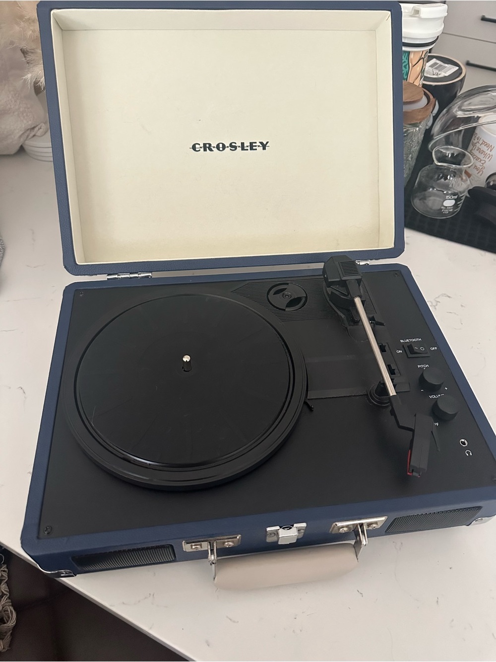 Crosley Navy and Black Portable Suitcase Turntable